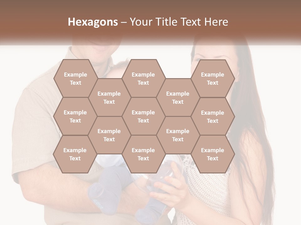 A Man And Woman Holding A Baby In Their Arms PowerPoint Template