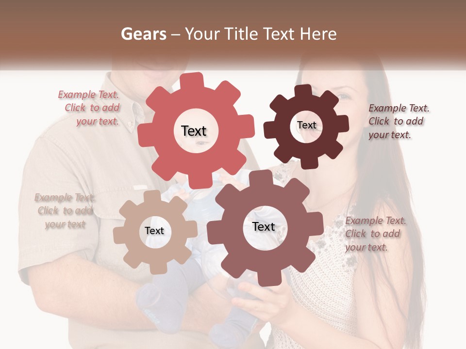 A Man And Woman Holding A Baby In Their Arms PowerPoint Template