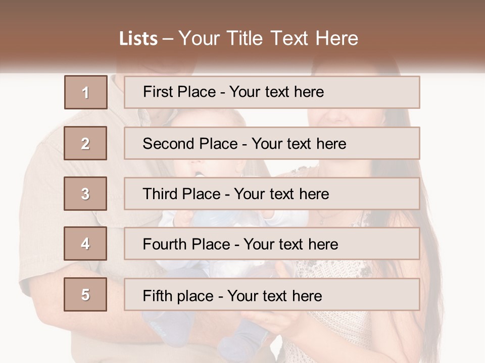 A Man And Woman Holding A Baby In Their Arms PowerPoint Template