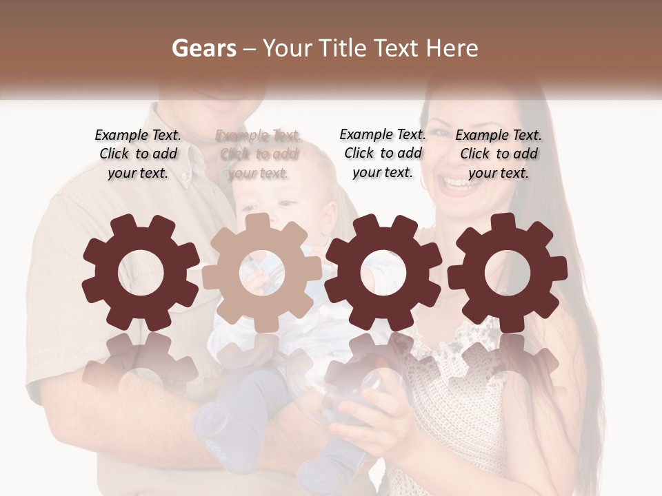 A Man And Woman Holding A Baby In Their Arms PowerPoint Template