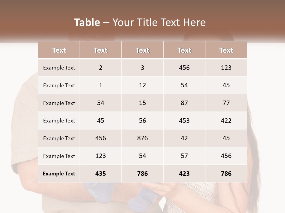 A Man And Woman Holding A Baby In Their Arms PowerPoint Template