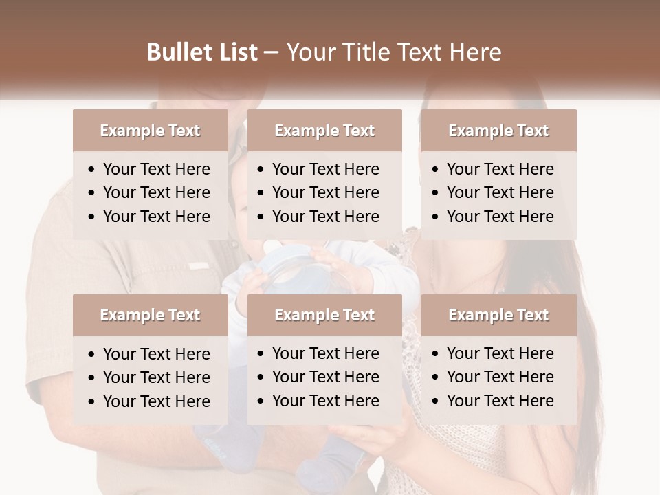 A Man And Woman Holding A Baby In Their Arms PowerPoint Template