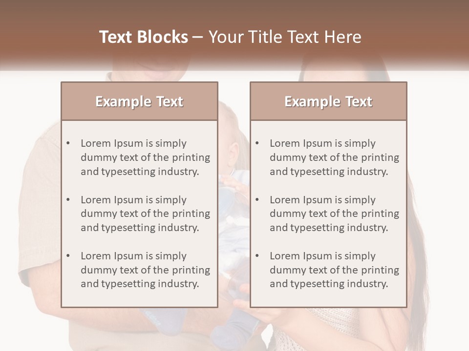 A Man And Woman Holding A Baby In Their Arms PowerPoint Template