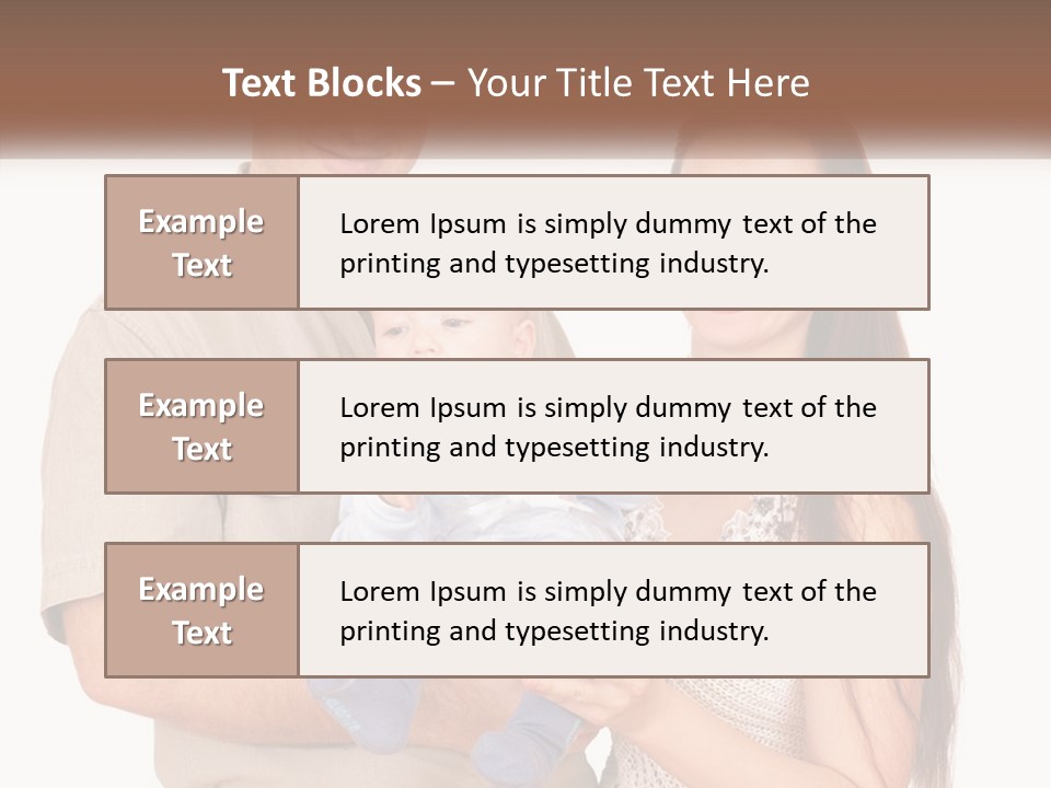 A Man And Woman Holding A Baby In Their Arms PowerPoint Template