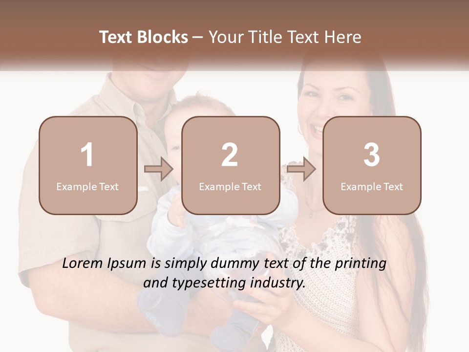 A Man And Woman Holding A Baby In Their Arms PowerPoint Template