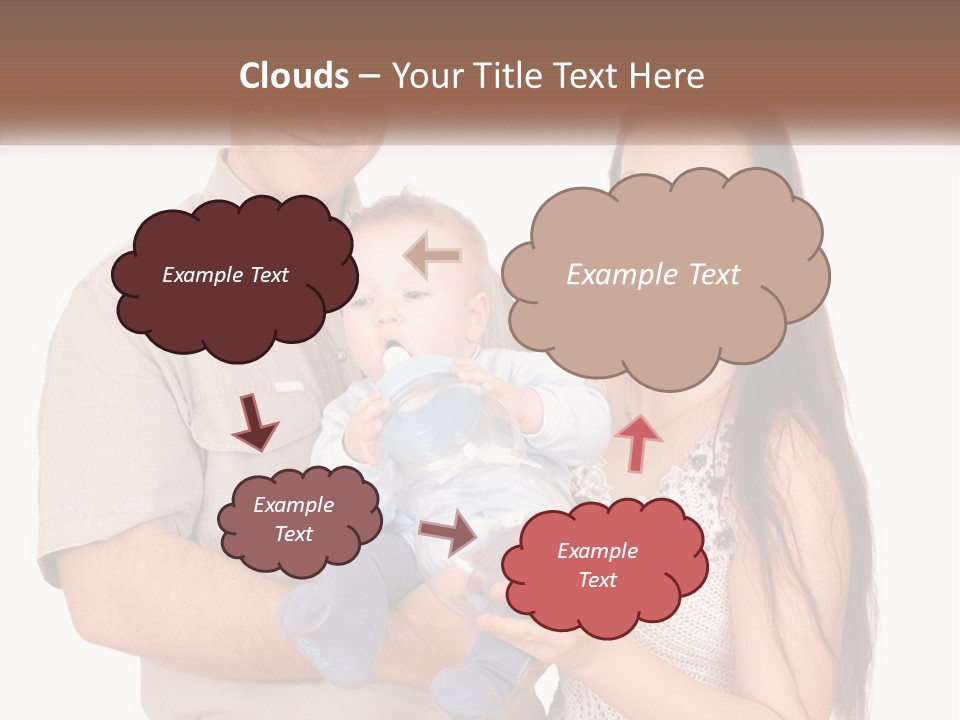 A Man And Woman Holding A Baby In Their Arms PowerPoint Template