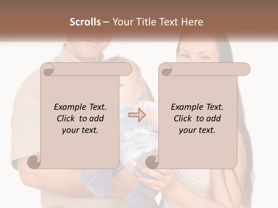 A Man And Woman Holding A Baby In Their Arms PowerPoint Template