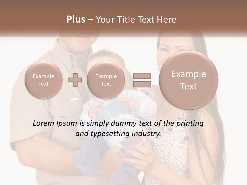 A Man And Woman Holding A Baby In Their Arms PowerPoint Template