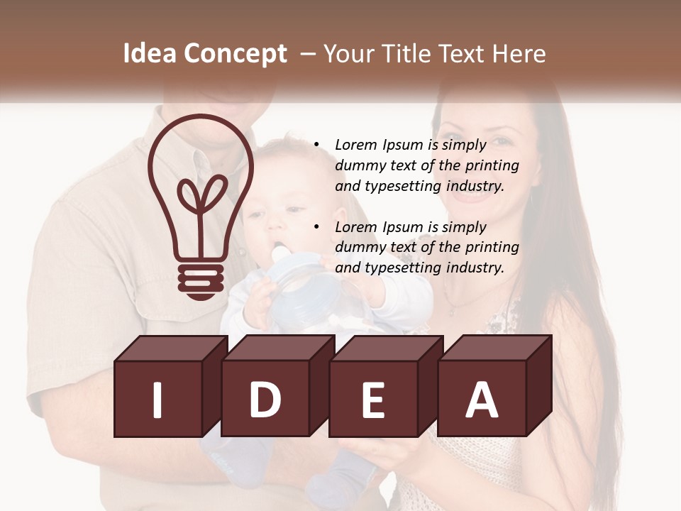 A Man And Woman Holding A Baby In Their Arms PowerPoint Template