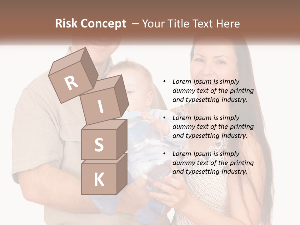 A Man And Woman Holding A Baby In Their Arms PowerPoint Template