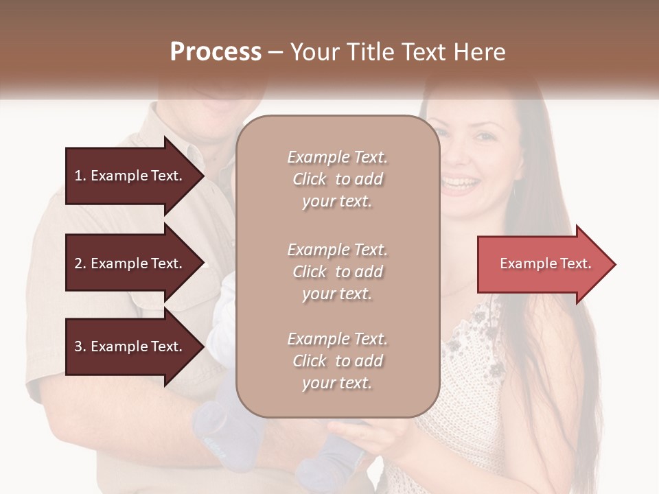A Man And Woman Holding A Baby In Their Arms PowerPoint Template