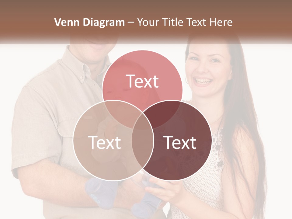 A Man And Woman Holding A Baby In Their Arms PowerPoint Template