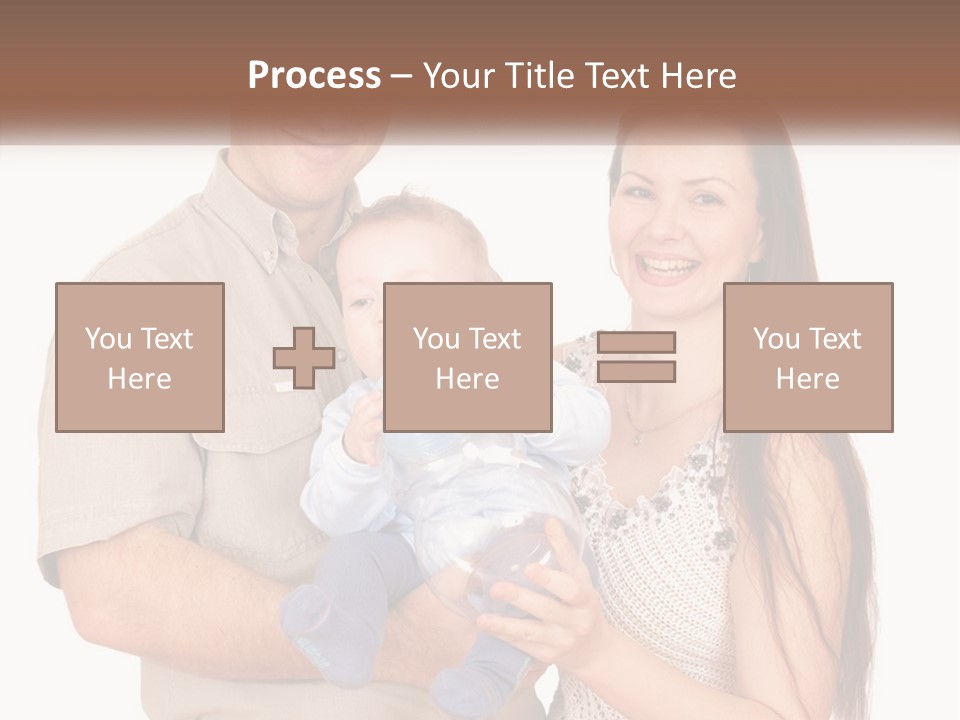 A Man And Woman Holding A Baby In Their Arms PowerPoint Template