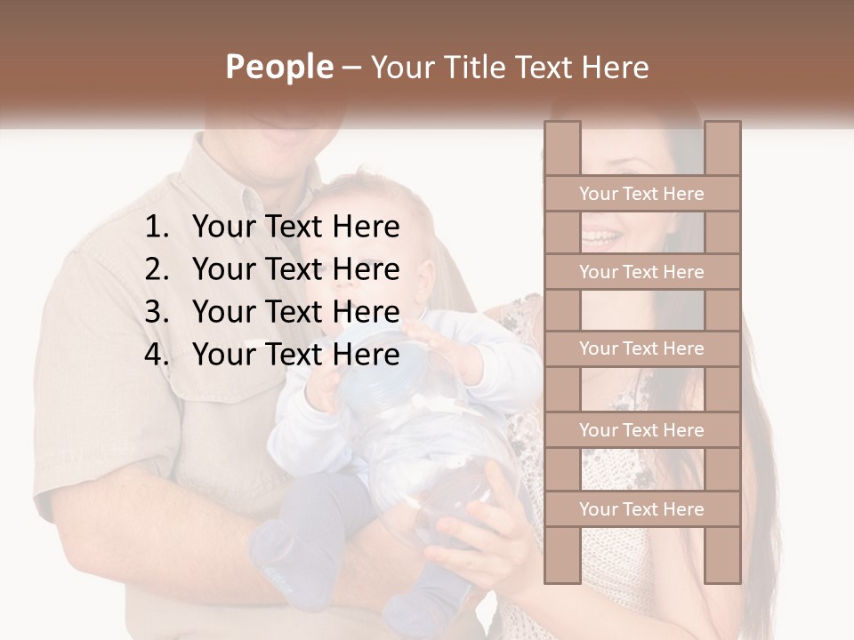 A Man And Woman Holding A Baby In Their Arms PowerPoint Template
