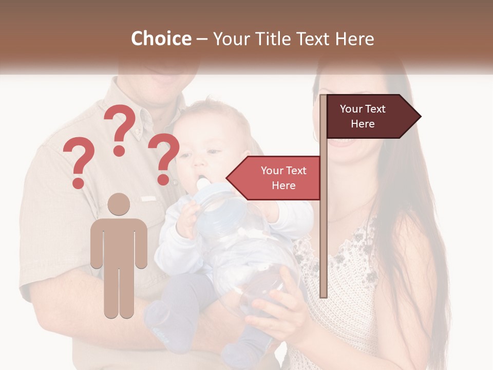 A Man And Woman Holding A Baby In Their Arms PowerPoint Template