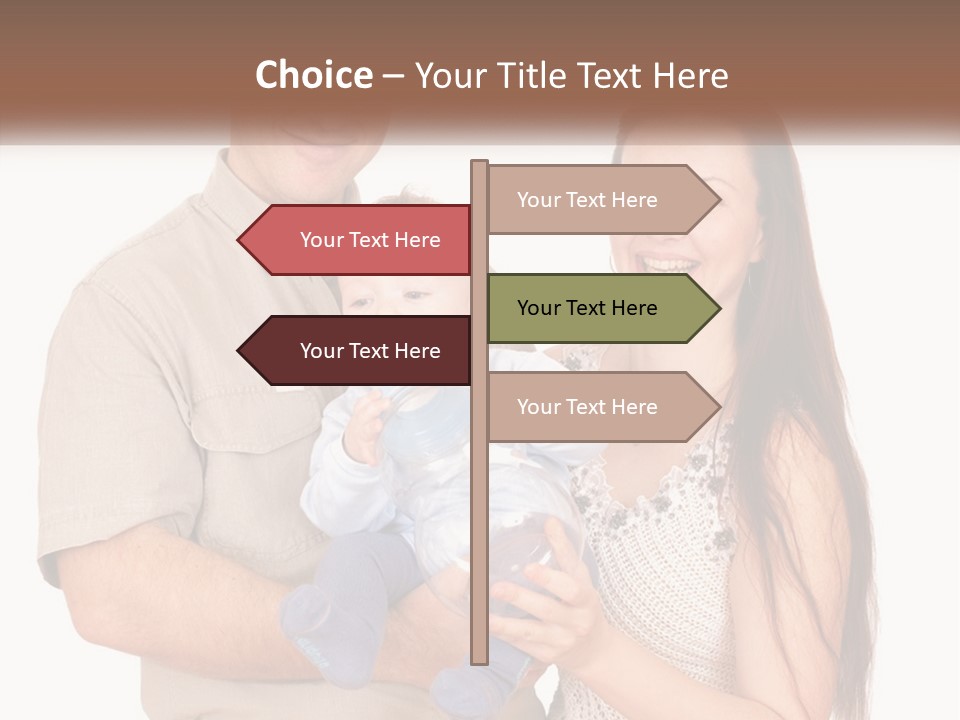 A Man And Woman Holding A Baby In Their Arms PowerPoint Template