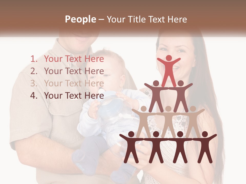 A Man And Woman Holding A Baby In Their Arms PowerPoint Template