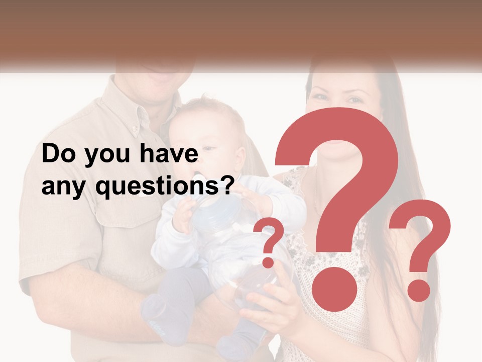 A Man And Woman Holding A Baby In Their Arms PowerPoint Template