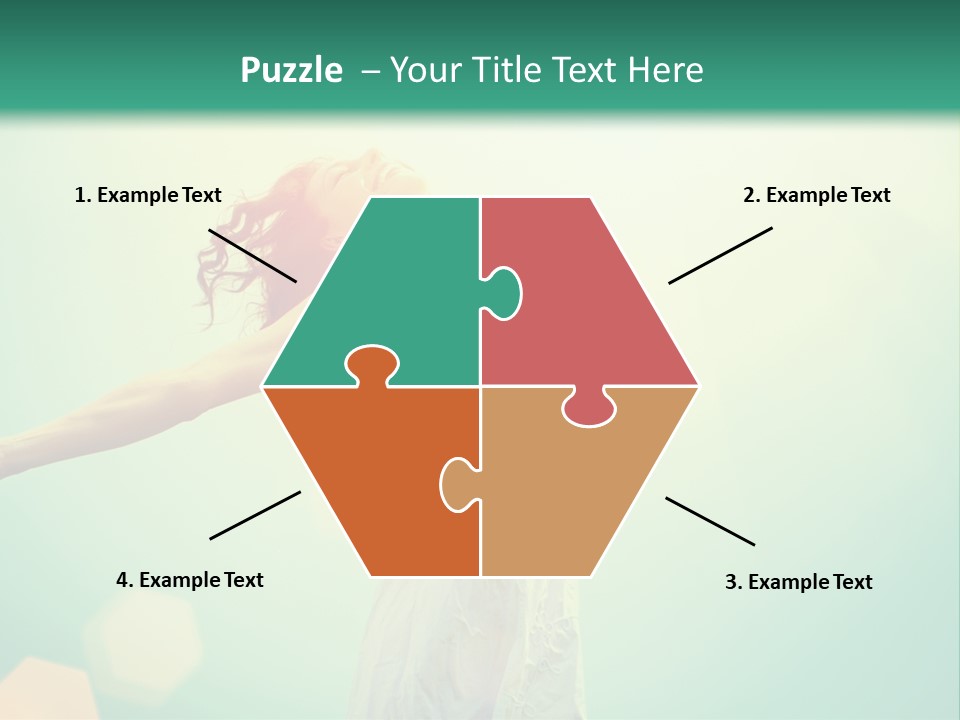 A Woman With Her Arms Outstretched In The Air PowerPoint Template