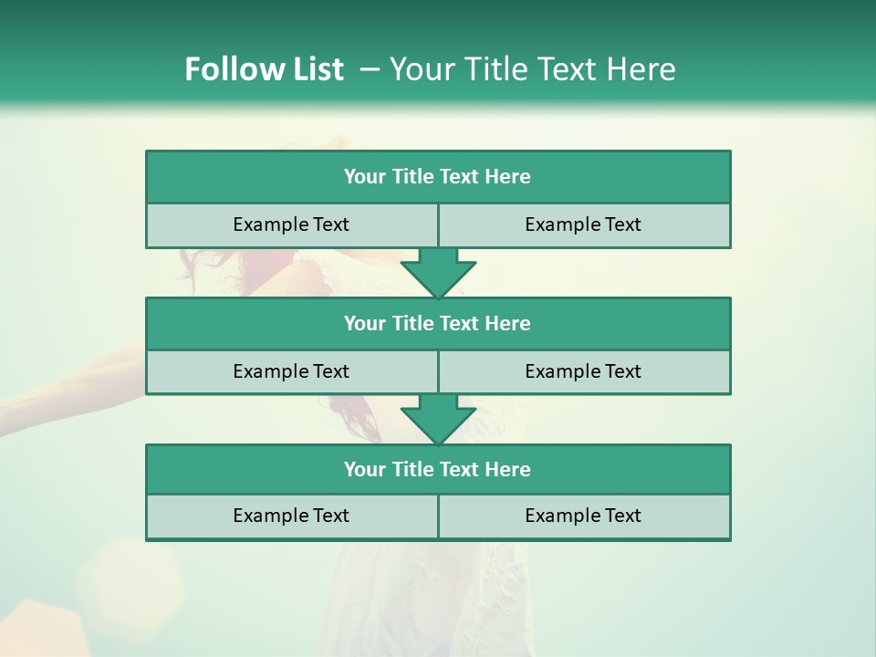 A Woman With Her Arms Outstretched In The Air PowerPoint Template