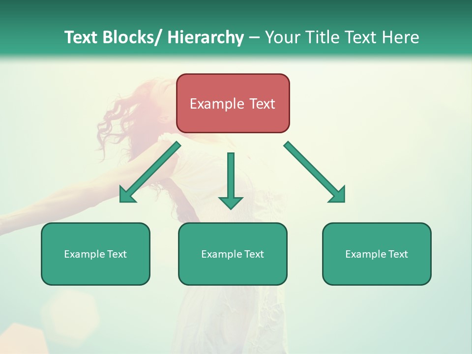 A Woman With Her Arms Outstretched In The Air PowerPoint Template