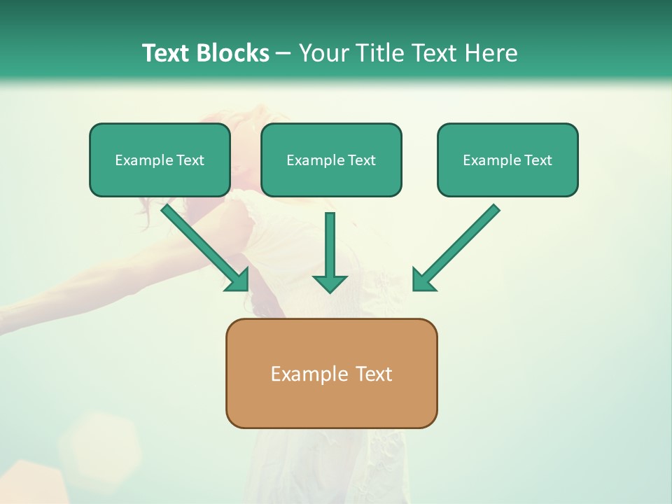 A Woman With Her Arms Outstretched In The Air PowerPoint Template