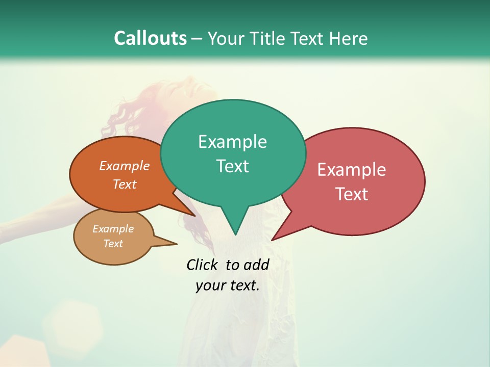 A Woman With Her Arms Outstretched In The Air PowerPoint Template