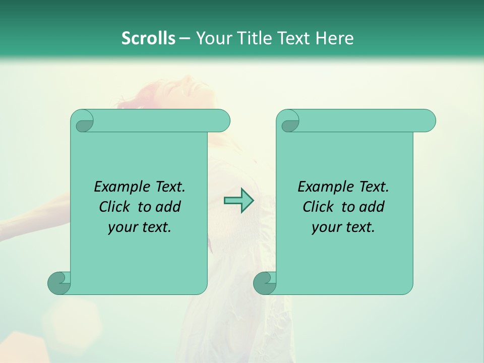 A Woman With Her Arms Outstretched In The Air PowerPoint Template