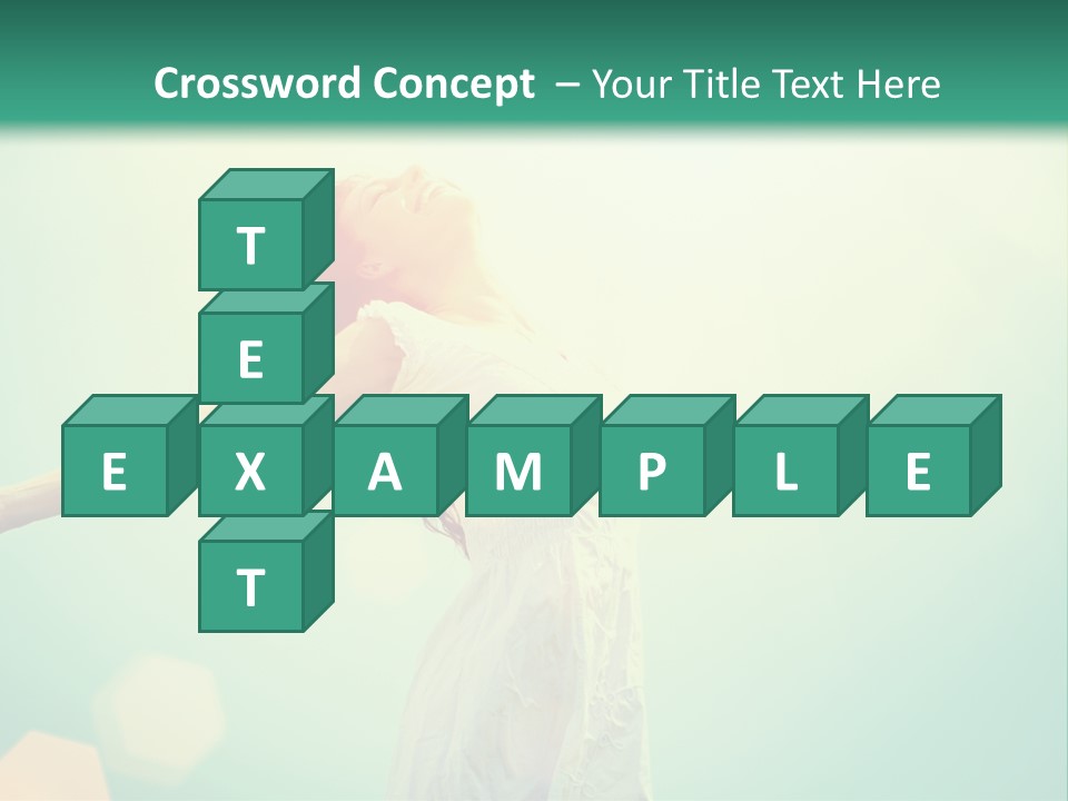 A Woman With Her Arms Outstretched In The Air PowerPoint Template
