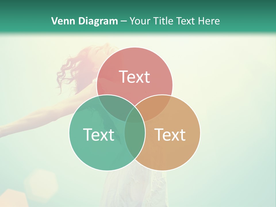 A Woman With Her Arms Outstretched In The Air PowerPoint Template