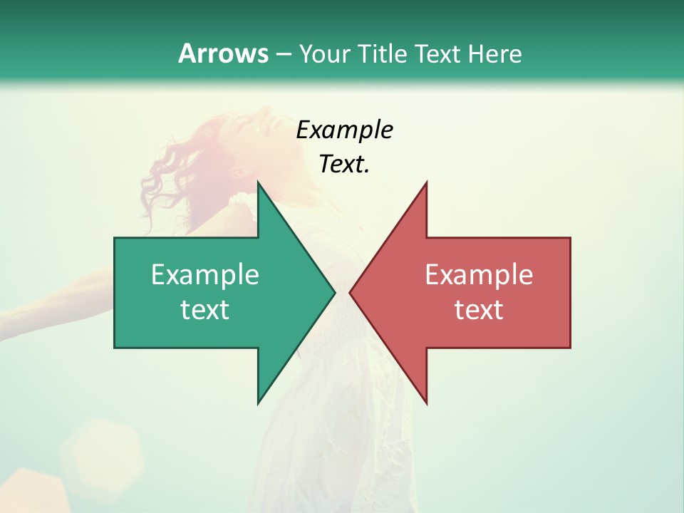 A Woman With Her Arms Outstretched In The Air PowerPoint Template