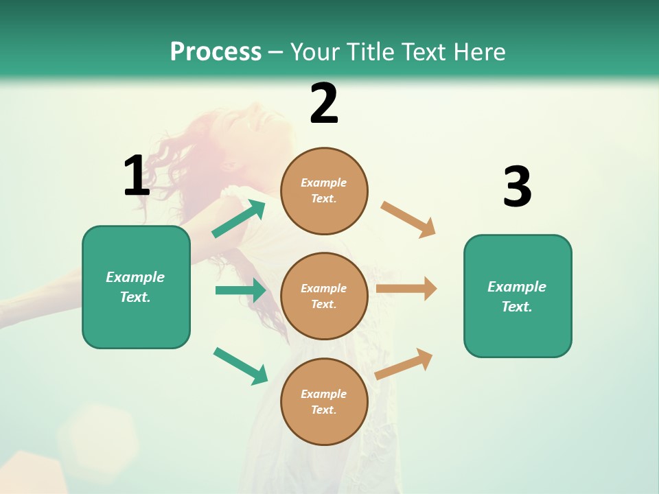 A Woman With Her Arms Outstretched In The Air PowerPoint Template