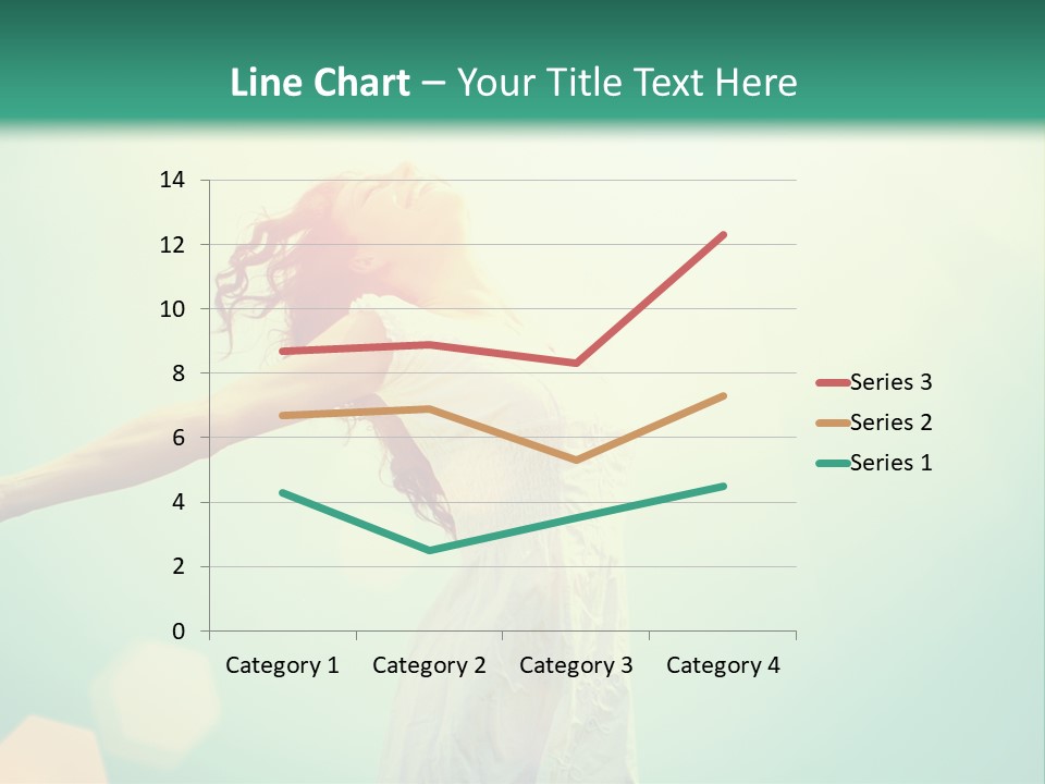 A Woman With Her Arms Outstretched In The Air PowerPoint Template