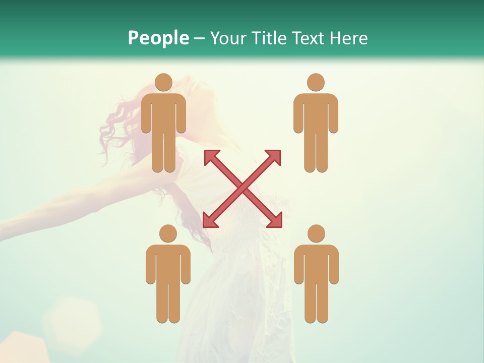 A Woman With Her Arms Outstretched In The Air PowerPoint Template