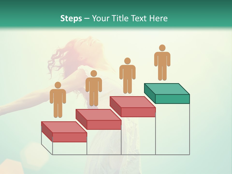 A Woman With Her Arms Outstretched In The Air PowerPoint Template