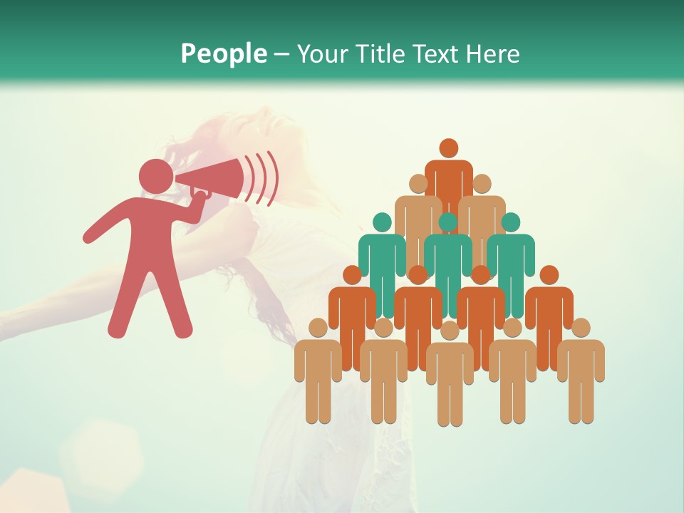 A Woman With Her Arms Outstretched In The Air PowerPoint Template