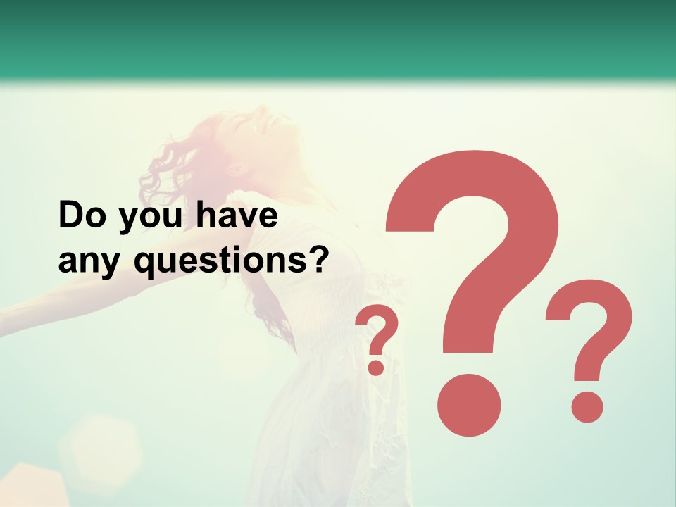 A Woman With Her Arms Outstretched In The Air PowerPoint Template