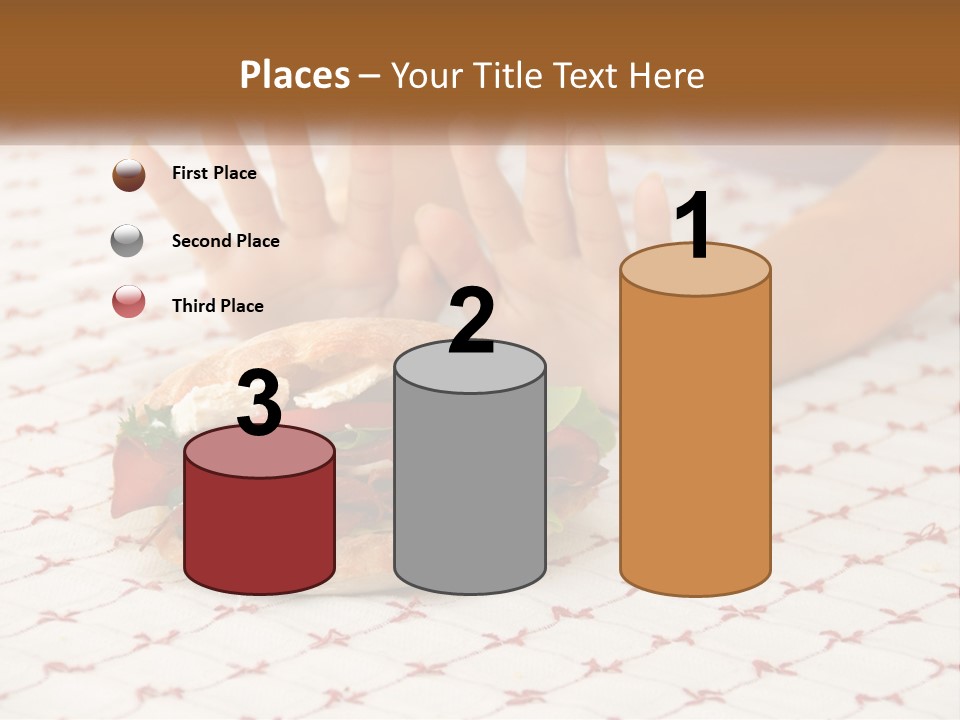 A Person Sitting At A Table With A Sandwich On It PowerPoint Template