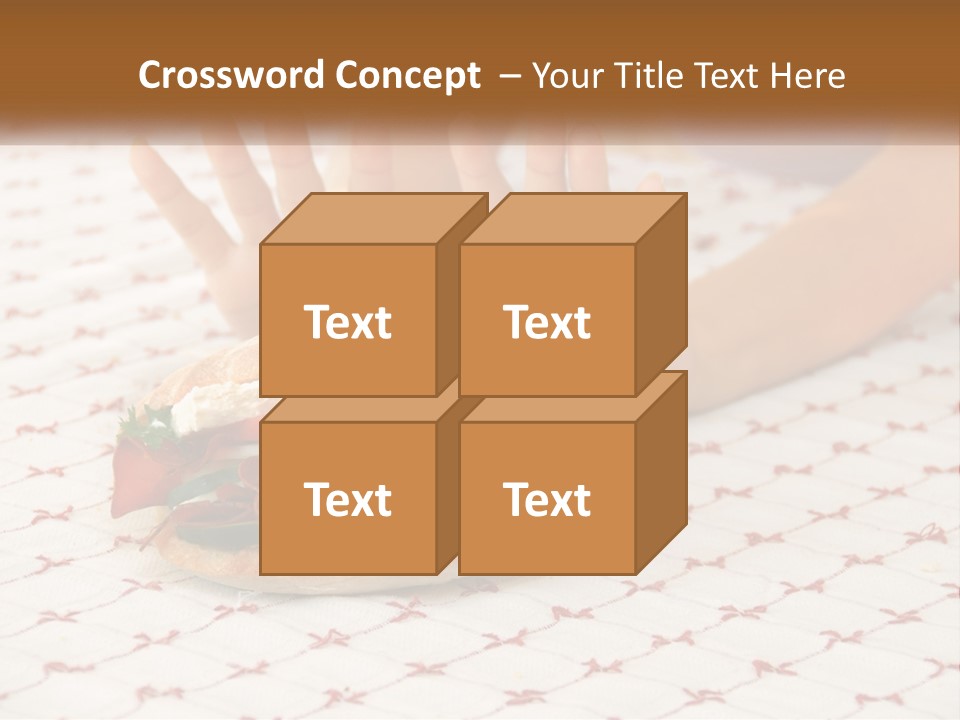 A Person Sitting At A Table With A Sandwich On It PowerPoint Template