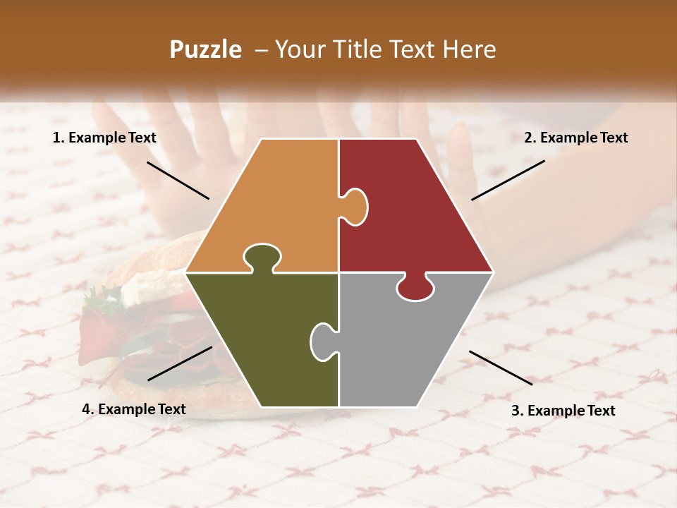 A Person Sitting At A Table With A Sandwich On It PowerPoint Template