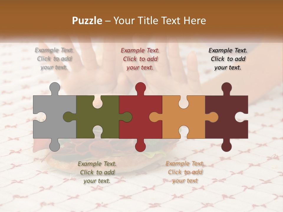 A Person Sitting At A Table With A Sandwich On It PowerPoint Template