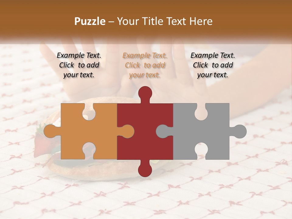 A Person Sitting At A Table With A Sandwich On It PowerPoint Template