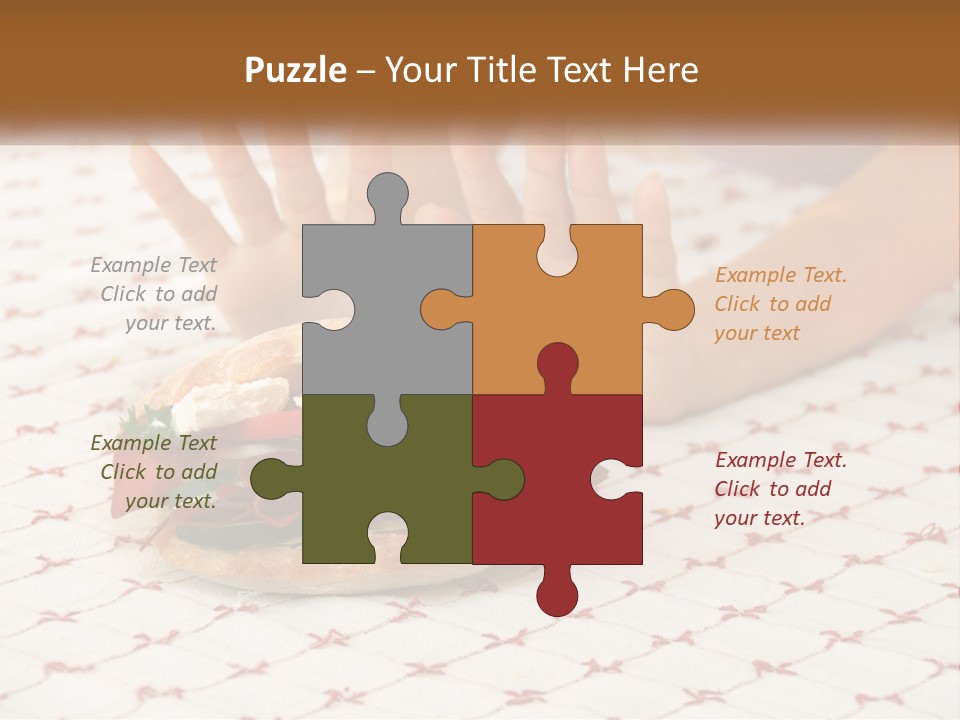 A Person Sitting At A Table With A Sandwich On It PowerPoint Template