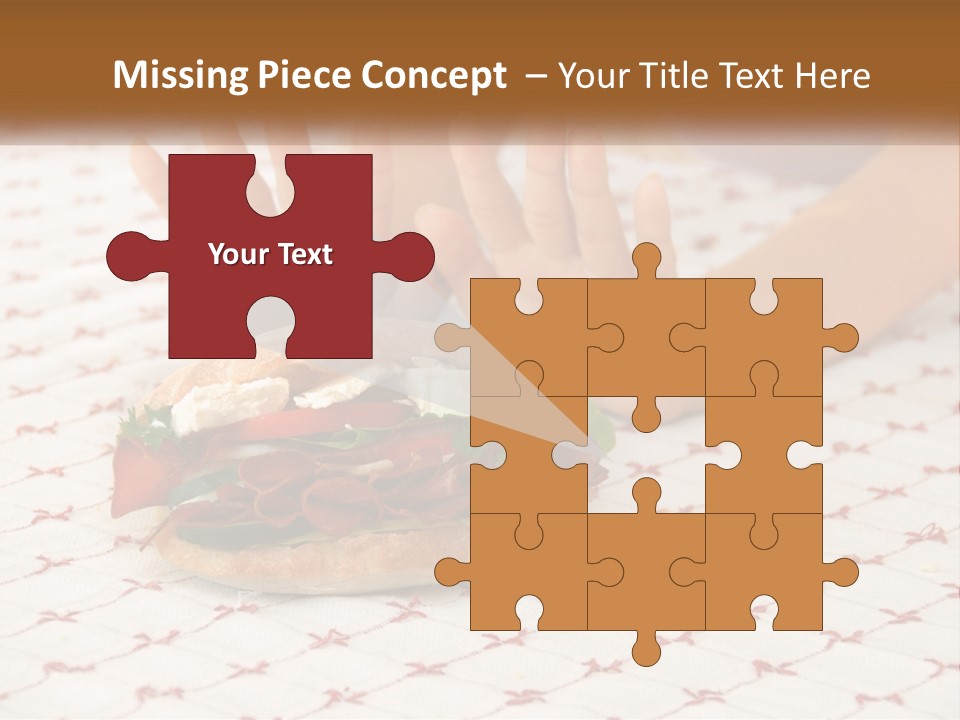 A Person Sitting At A Table With A Sandwich On It PowerPoint Template