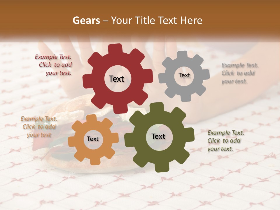 A Person Sitting At A Table With A Sandwich On It PowerPoint Template