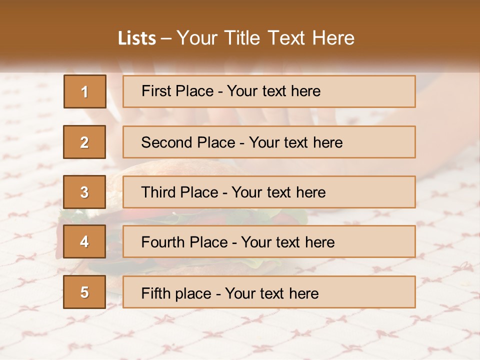 A Person Sitting At A Table With A Sandwich On It PowerPoint Template