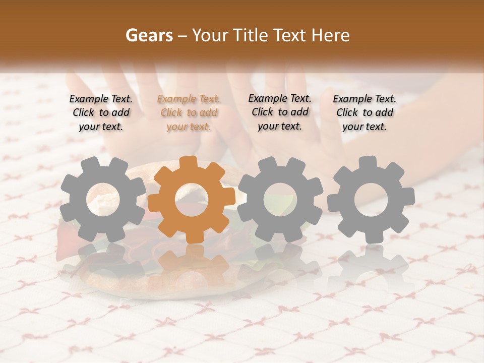 A Person Sitting At A Table With A Sandwich On It PowerPoint Template