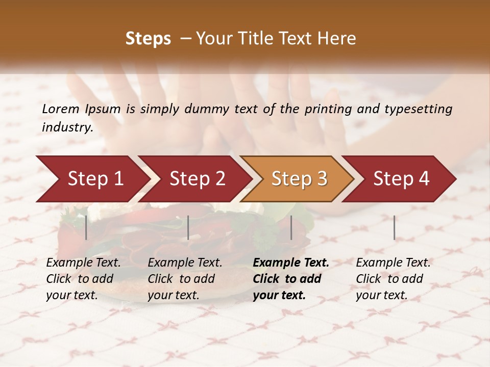 A Person Sitting At A Table With A Sandwich On It PowerPoint Template