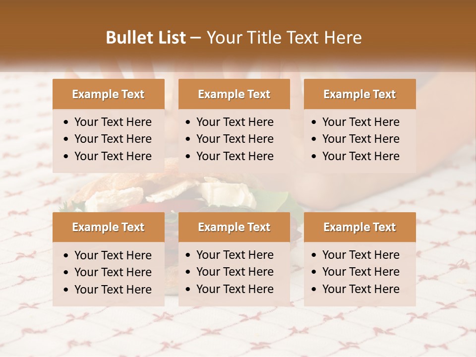 A Person Sitting At A Table With A Sandwich On It PowerPoint Template