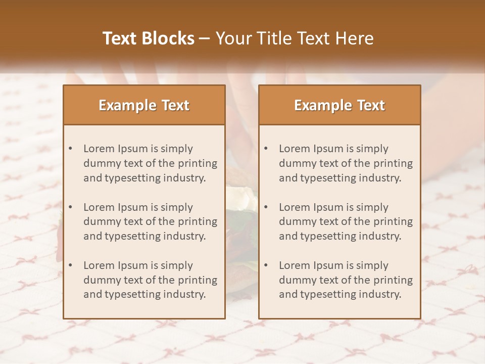 A Person Sitting At A Table With A Sandwich On It PowerPoint Template